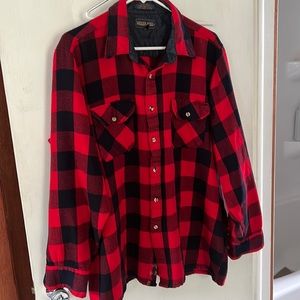 Woodland Red Bad Black Plaid Shirt Sz XL